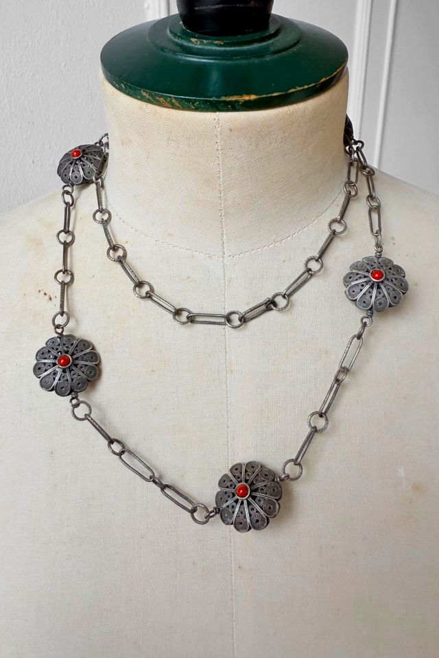 Antique Filigree Silver Flower Chain Selected by MARMALADE #3