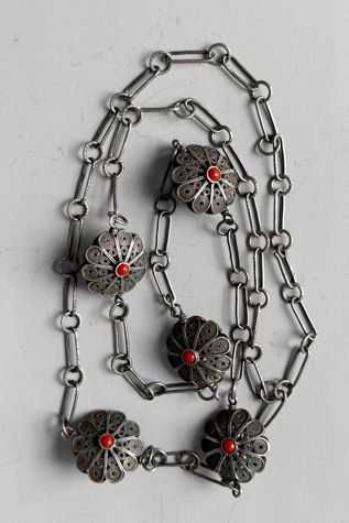 Antique Filigree Silver Flower Chain Selected by MARMALADE
