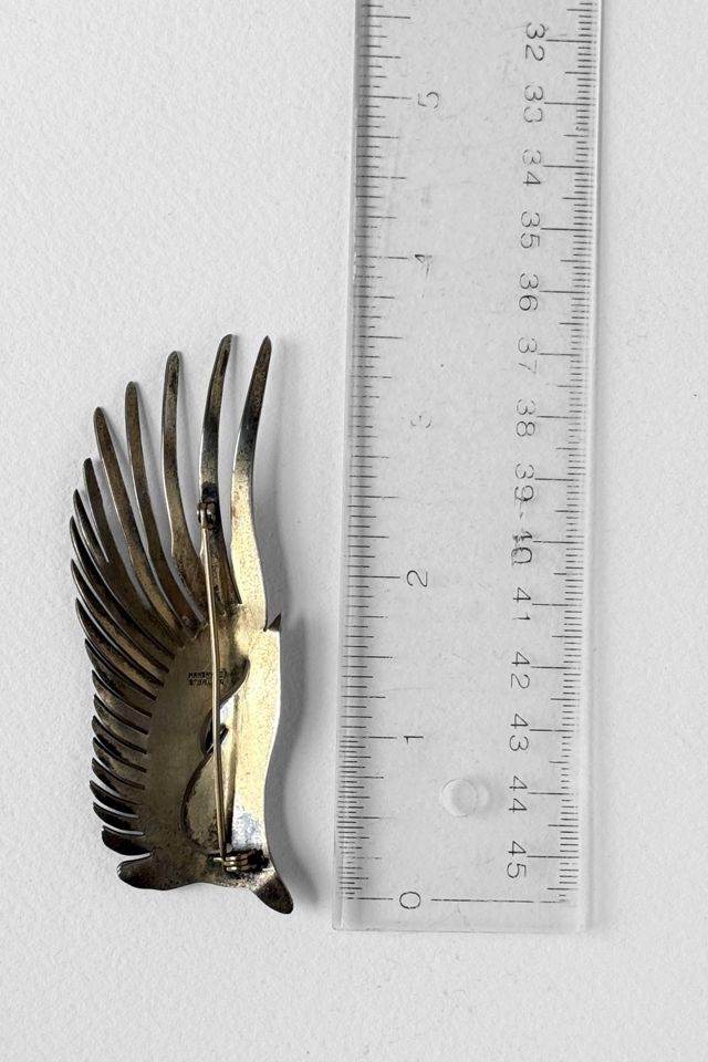 Vintage Modernist Sterling Silver Wings Brooch Selected by MARMALADE #2