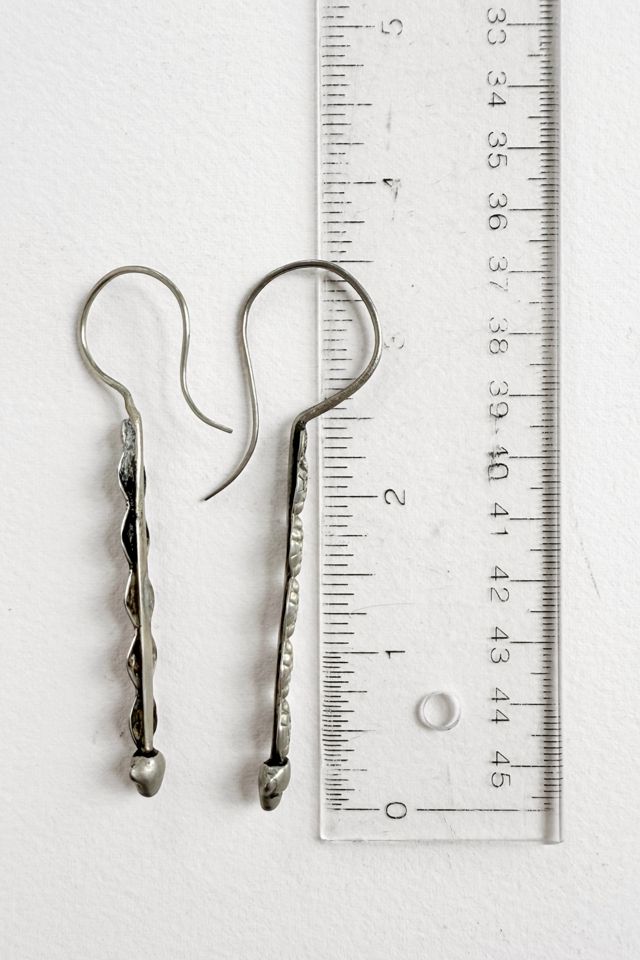 Antique Sterling Silver Linear Drop Earrings Selected by MARMALADE #2