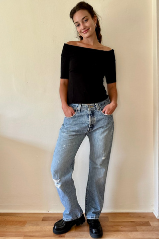 Gently Worn Modern Levi's 501 Denim Jeans Selected by Picky Jane