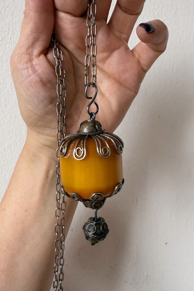 Vintage Butterscotch Copal Amber Filigree Pendant Selected by MARMALADE #1