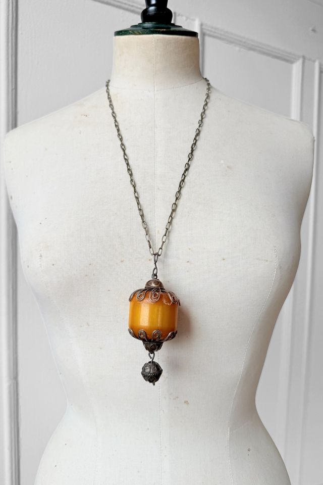 Vintage Butterscotch Copal Amber Filigree Pendant Selected by MARMALADE #2