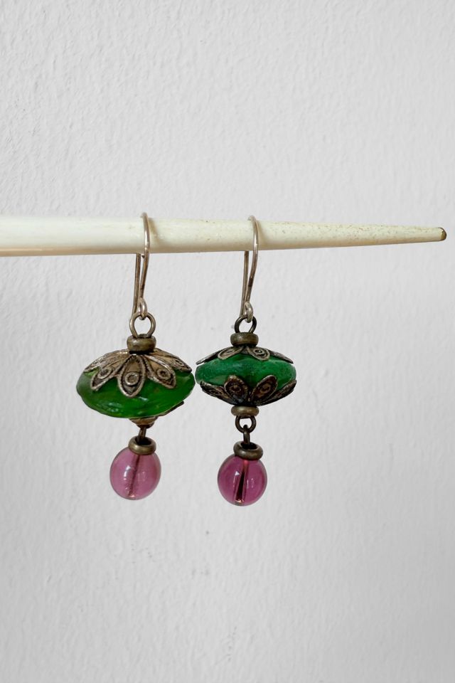 Vintage Boho Filigree Glass Droplet Earrings Selected by MARMALADE #2