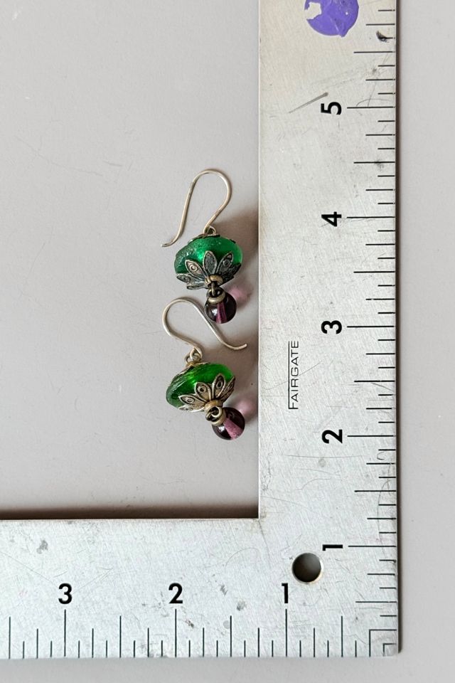 Vintage Boho Filigree Glass Droplet Earrings Selected by MARMALADE #3