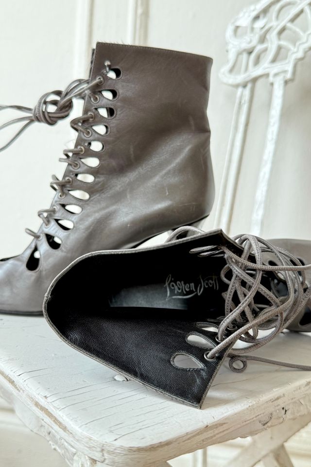 Vintage Y2K Leather Victorian Eyelet Ankle Boots Selected by MARMALADE #3