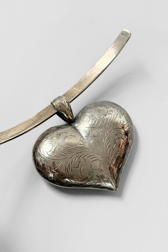 Vintage Etched Puffy Heart Charm Collar Selected by MARMALADE #2