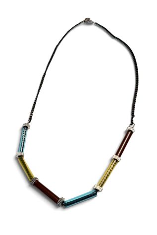 Multicolor Acrylic Tube Necklace Selected By Ankh By Racquel