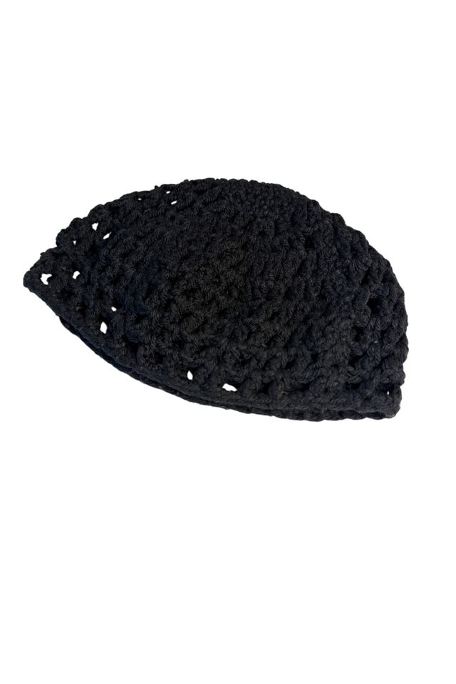 Vintage Black Crocheted Skull Cap Selected By Ankh By Racquel #1