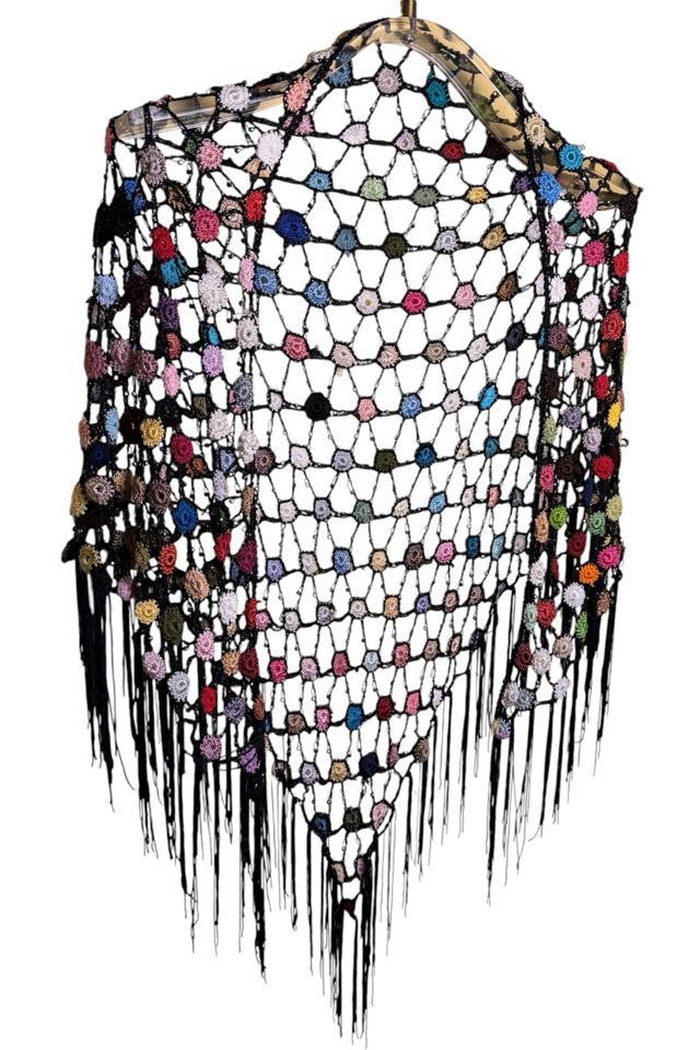 Y2K Multicolored Crocheted Shawl Selected By Ankh By Racquel #1