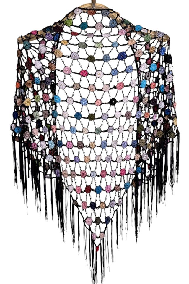 Y2K Multicolored Crocheted Shawl Selected By Ankh By Racquel #2
