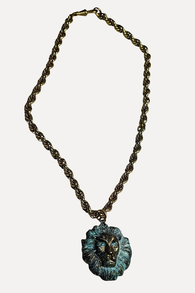 Vintage Lion Head Pendant On Rope Chain Selected By Ankh By Racquel #2