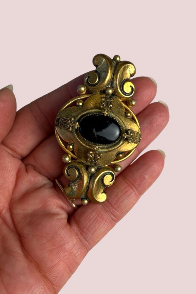 Vintage Ornate Brass Brooch Selected By Ankh By Racquel #1