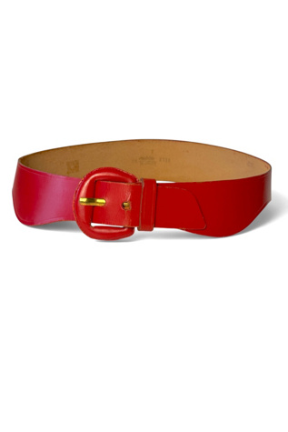 Vintage Red Leather Sculptural Belt Selected By Ankh By Racquel
