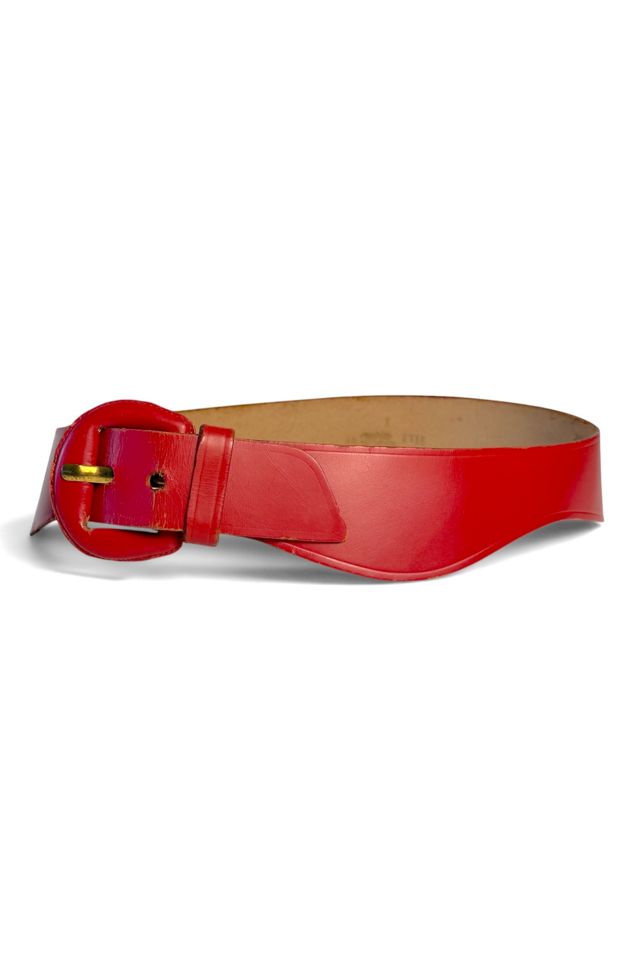 Vintage Red Leather Sculptural Belt Selected By Ankh By Racquel #1