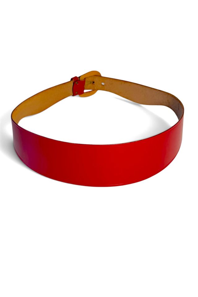 Vintage Red Leather Sculptural Belt Selected By Ankh By Racquel #2