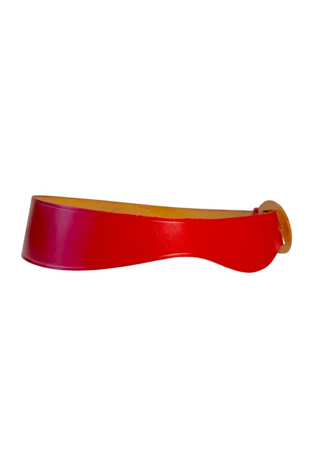 Vintage Red Leather Sculptural Belt Selected By Ankh By Racquel #3