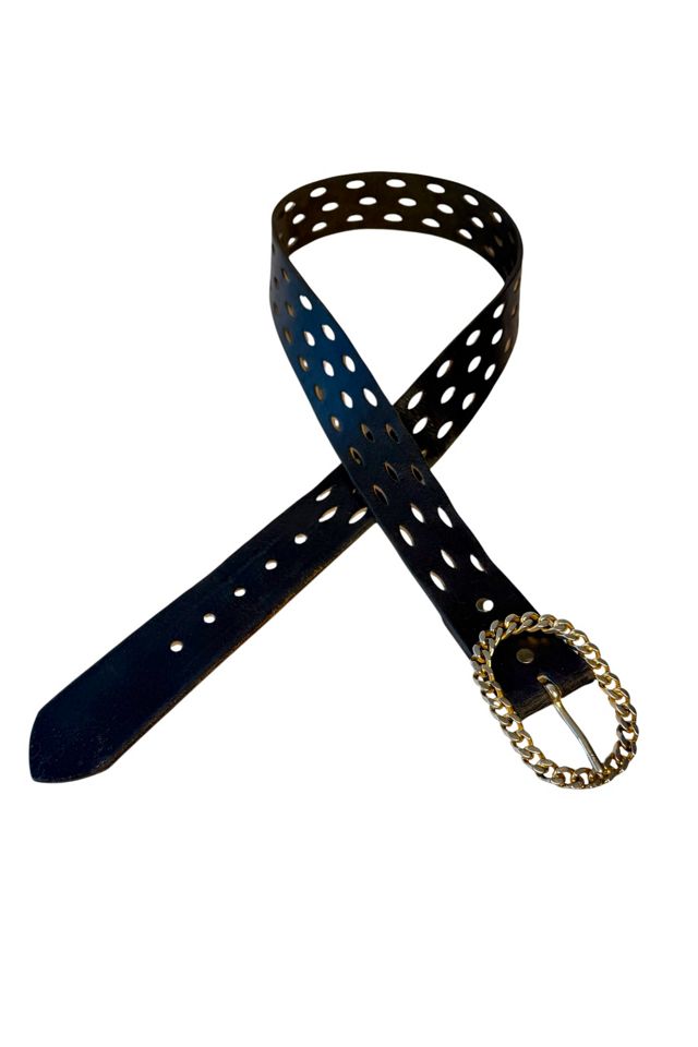 Vintage Black Belt With Chain Buckle Selected By Ankh By Racquel #3