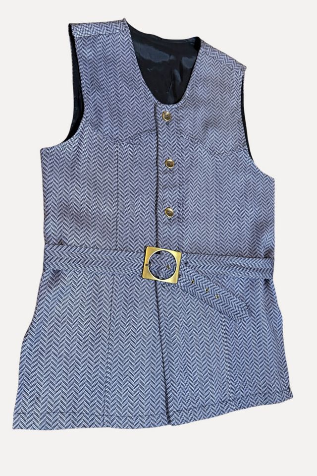 1970's Long Belted Chevron Vest Selected By Ankh By Racquel #1