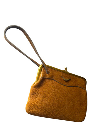 Vintage Yellow Leather Kiss Lock Purse Selected By Ankh By Racquel