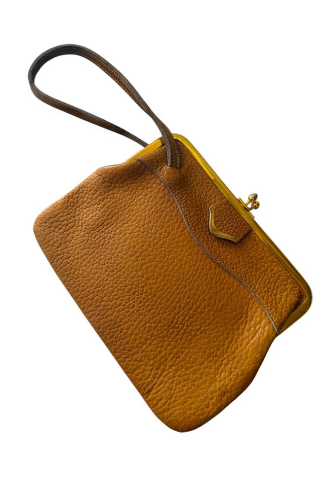 Vintage Yellow Leather Kiss Lock Purse Selected By Ankh By Racquel #1