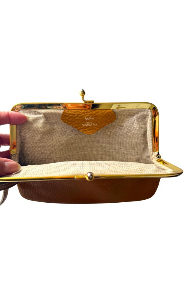 Vintage Yellow Leather Kiss Lock Purse Selected By Ankh By Racquel #3