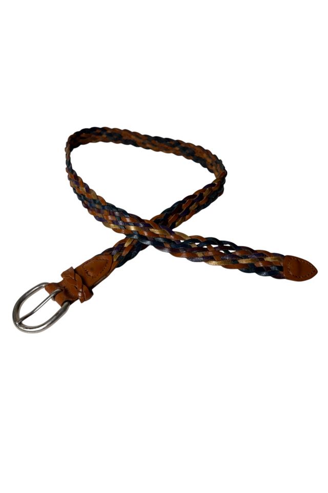 1980's Multicolored Woven Leather Belt Selected By Ankh By Racquel #2
