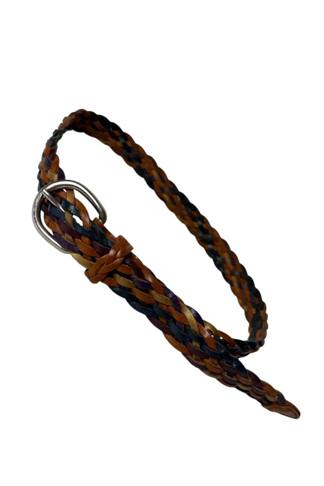 1980's Multicolored Woven Leather Belt Selected By Ankh By Racquel #3