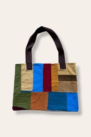 Vintage Handmade Corduroy color Block Patchwork Bag Selected By Afterlife Boutique