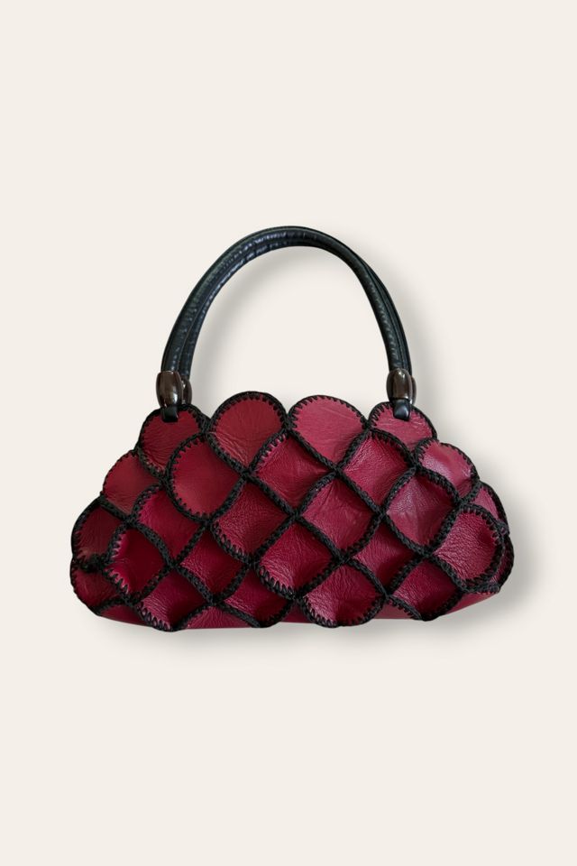 Y2K Scalloped Leather Patchwork Bag Selected By Afterlife Boutique #3