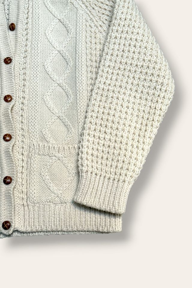 Vintage 1980s Irish Wool Knit Cardigan Sweater Selected By Afterlife Boutique #3