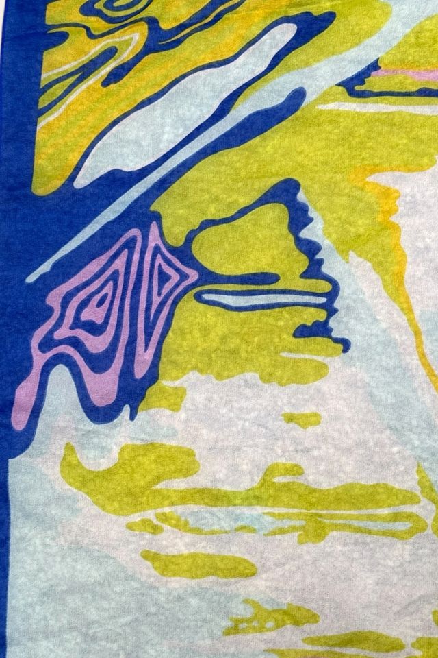 Vintage 1970s Abstract Art Print Scarf Selected By Afterlife Boutique #2