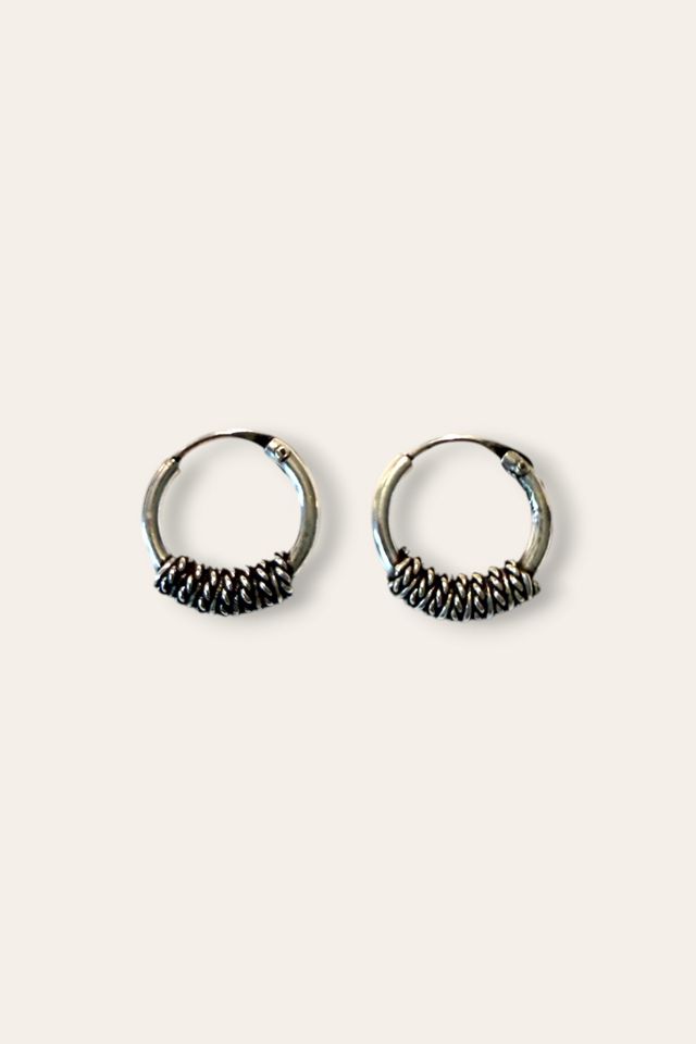 Y2K Sterling Silver Rope Mini Hoops Selected By Afterlife Boutique #1
