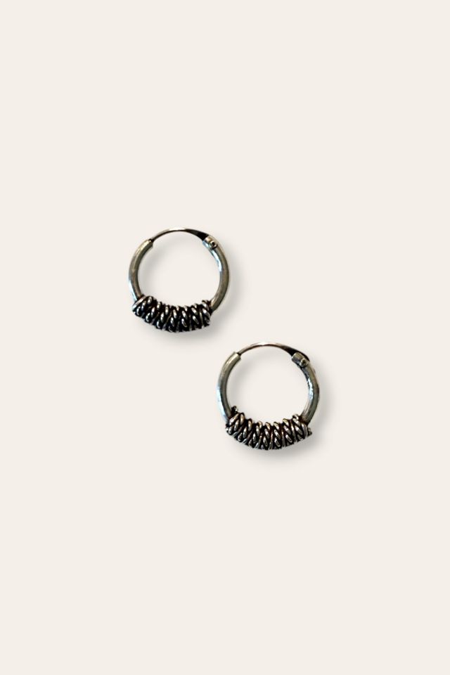 Y2K Sterling Silver Rope Mini Hoops Selected By Afterlife Boutique #2