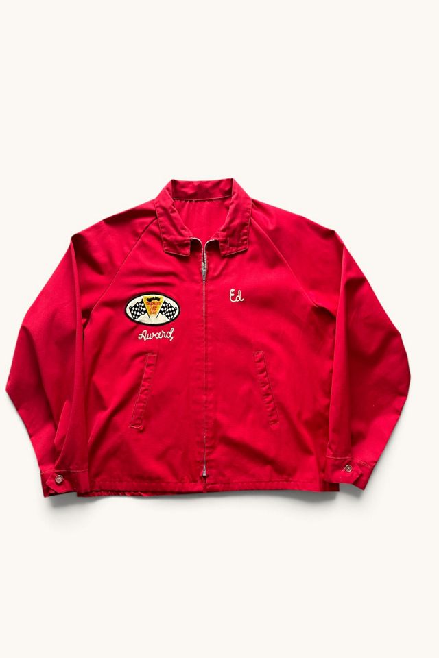 Vintage 1960s Chain Stitched Embroidery Checkered Flag Racing Jacket Selected By Vintage Warrior #2