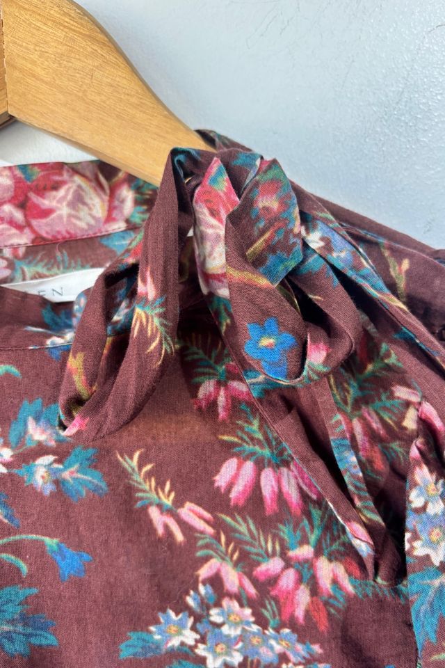 Doen Brown Floral Ruffle Top Selected by The Curatorial Dept. #2
