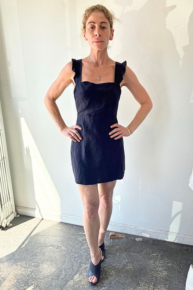 reformation navy blue dress Pinafore Selected by The Curatorial Dept Maxi dress