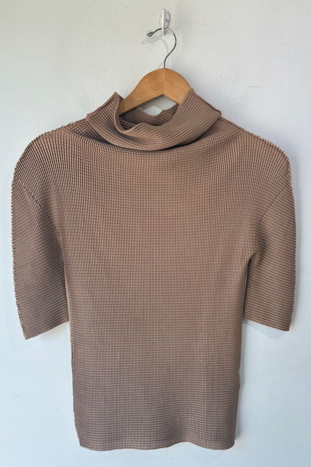 Vintage Issey Miyake Me Tan Crinkle Top Selected by The Curatorial Dept. #2