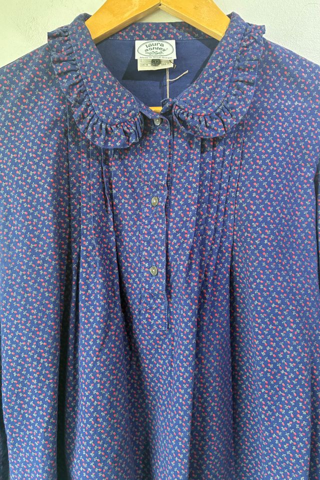 Laura Ashley Blue Floral Long Sleeve Top Selected by The Curatorial Dept. #1