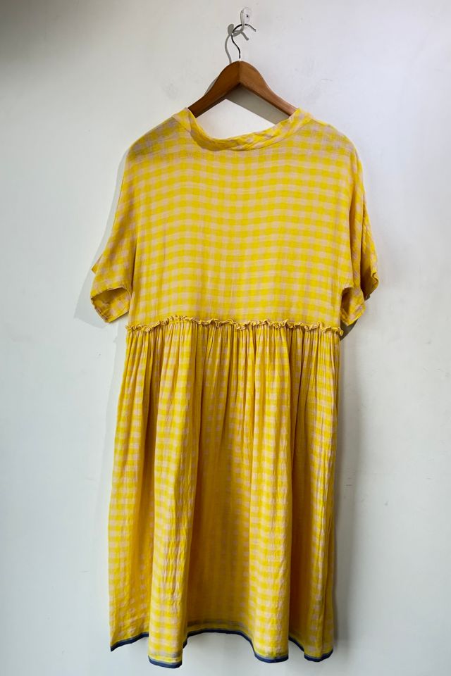 Runaway Bicycle Yellow White Gingham Dress Selected by The Curatorial Dept. #1