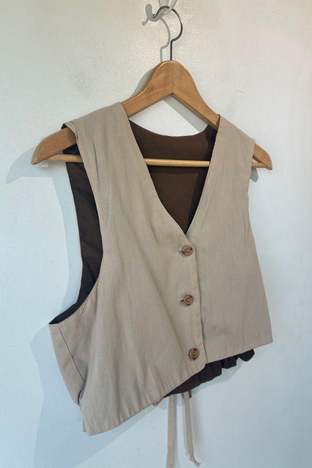 Khaki Cotton Vest with Wooden Buttons Selected by The Curatorial Dept. #2