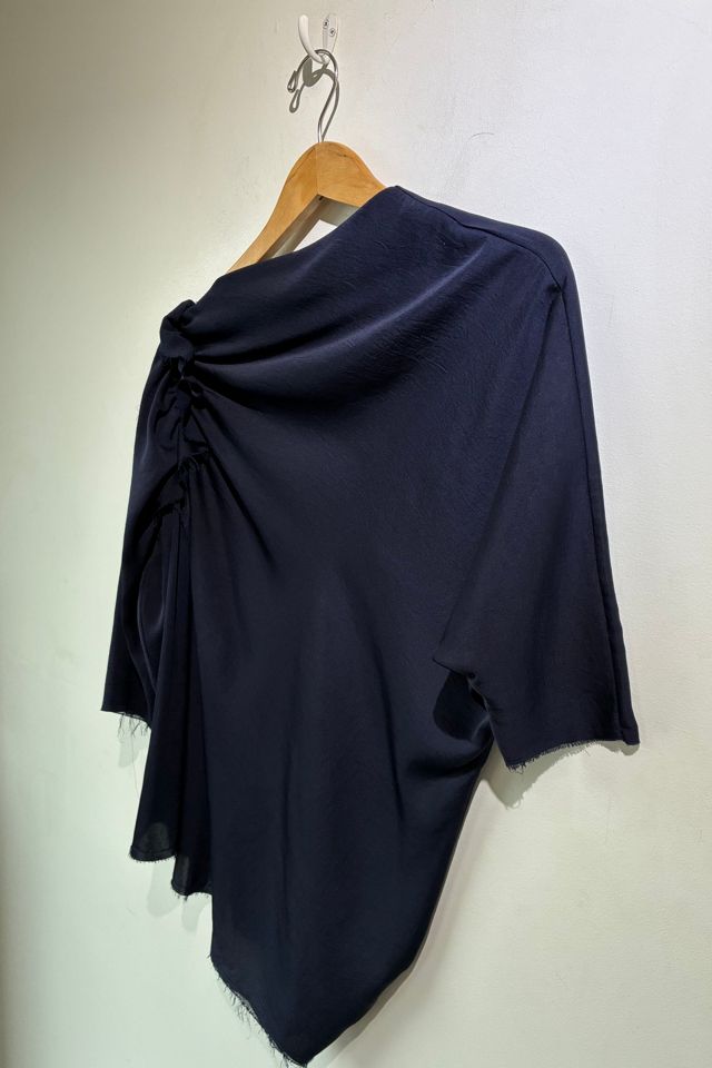 Jpark Navy Asymmetrical Draped Top Selected by The Curatorial Dept. #1