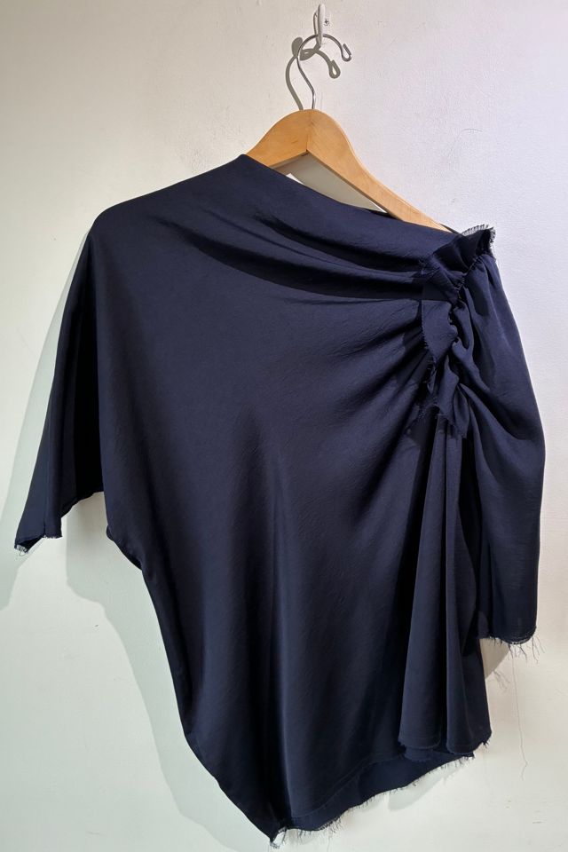 Jpark Navy Asymmetrical Draped Top Selected by The Curatorial Dept. #2