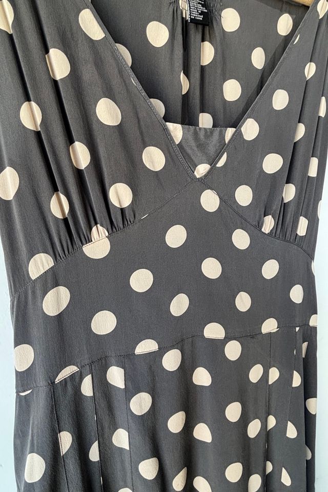 Vintage DKNY Grey Silk Polka Dot Dress Selected by The Curatorial Dept. #2