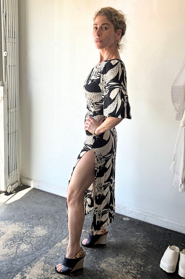 Reformation Black White Print One-Shoulder Dress Selected by The Curatorial Dept. #1