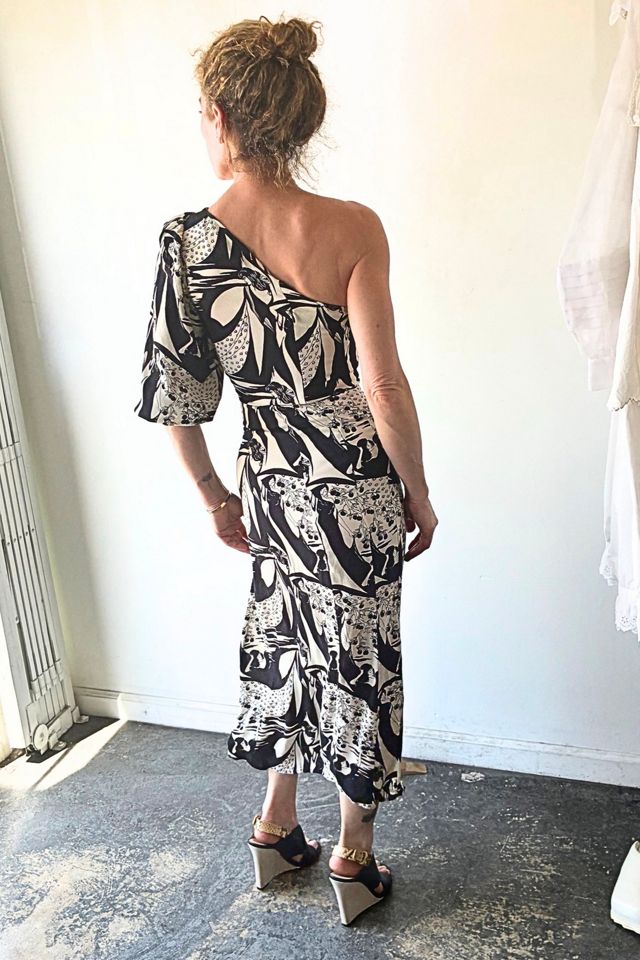 Reformation Black White Print One-Shoulder Dress Selected by The Curatorial Dept. #2