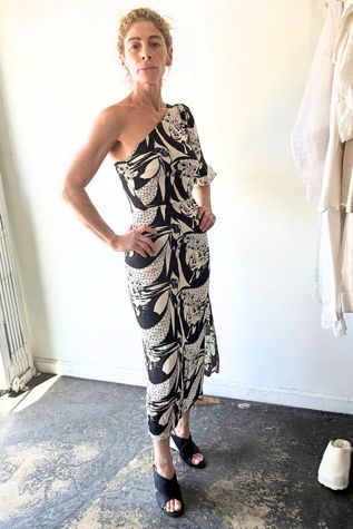 Reformation Black White Print One-Shoulder Dress Selected by The