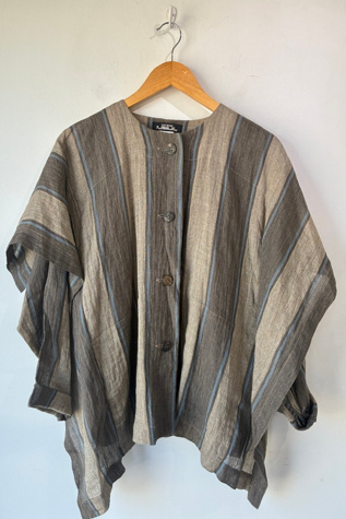 Vintage Issey Miyake Permanente Brown Linen Top Selected by The Curatorial Dept.
