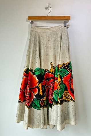 Vintage Mexican Floral and Sequin Skirt Selected by The Curatorial Dept.