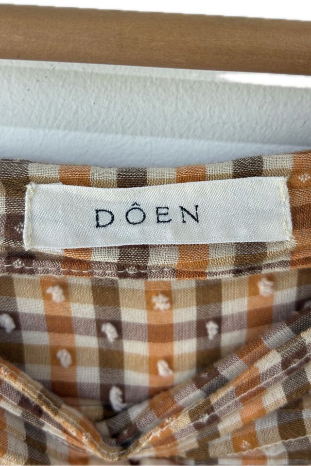 Doen Orange and Brown Gingham Dress Selected by The Curatorial Dept. #3